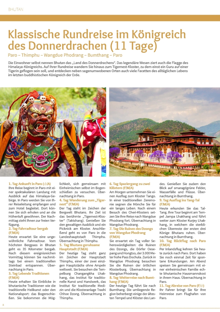 Asien Special Tours-Katalogseite Bhutan-1