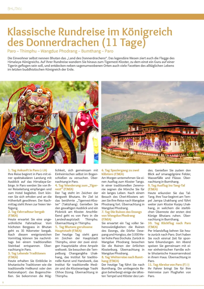 Asien Special Tours-Katalogseite Bhutan-1