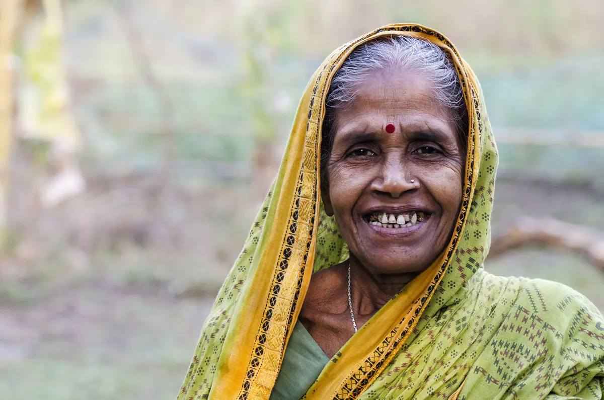 An-old-woman-in-an-Indian-village