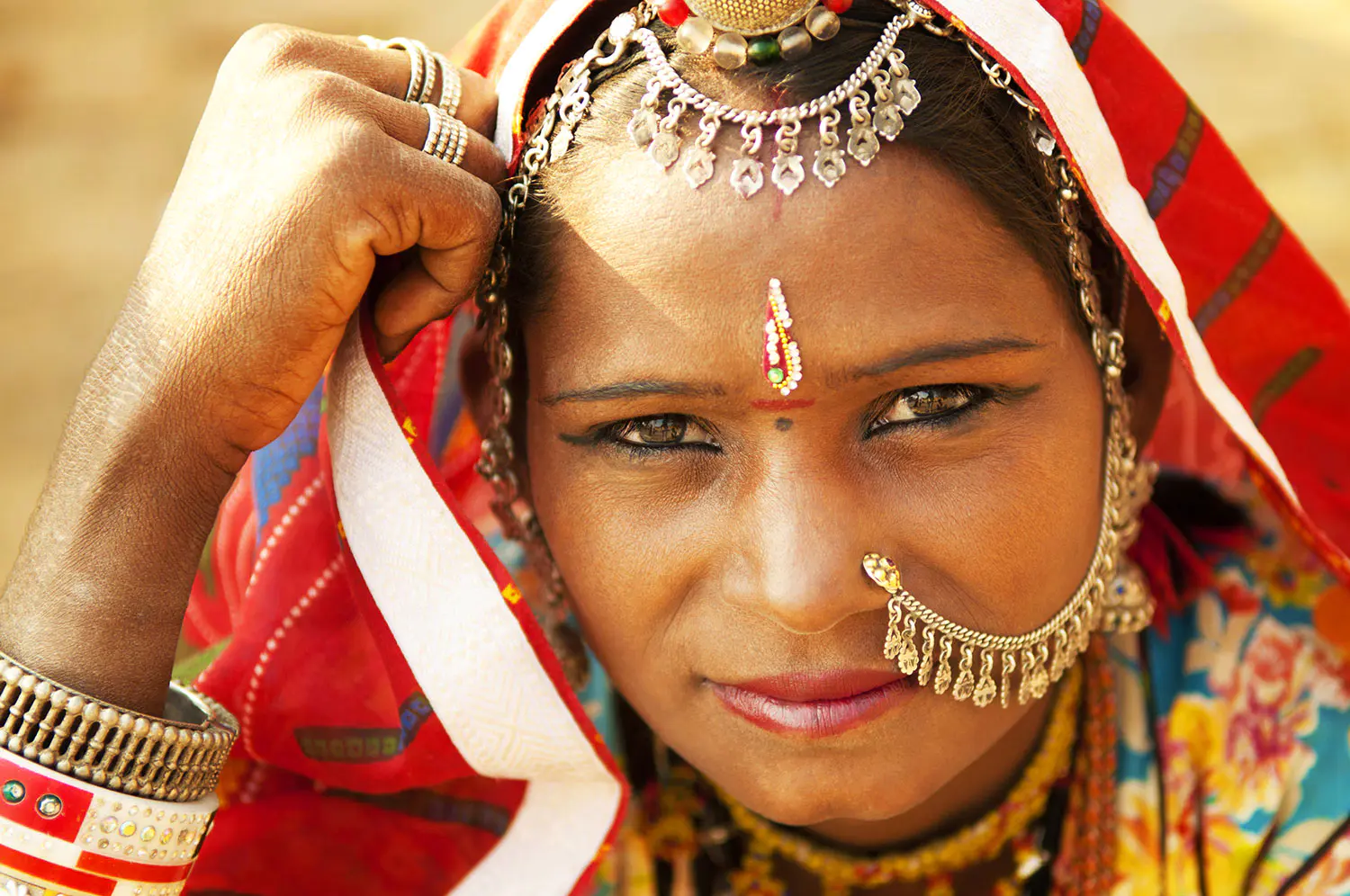 A-portrait-of-beautiful-Indian-woman-Rajasthan