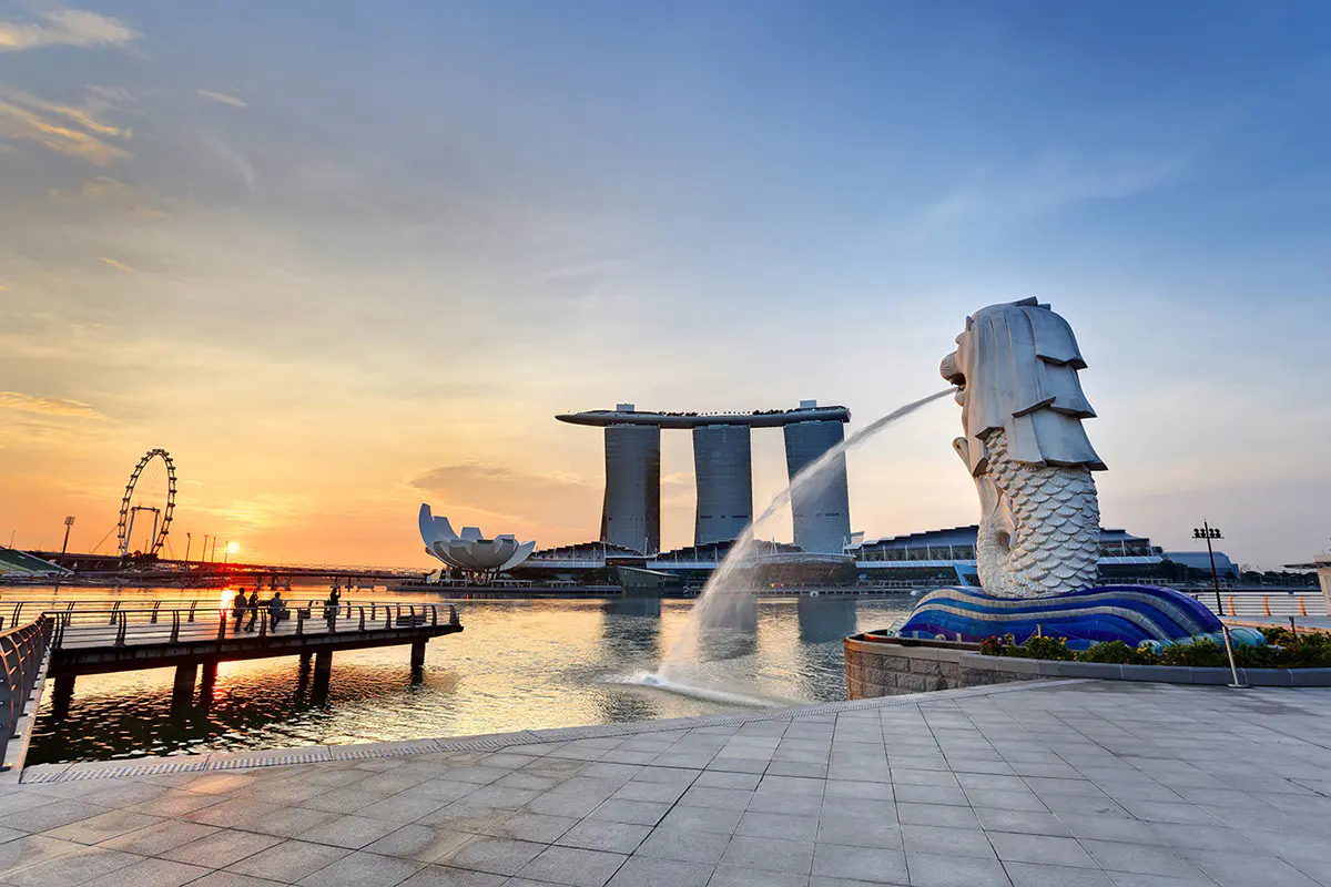 Singapur Skyline Merlion