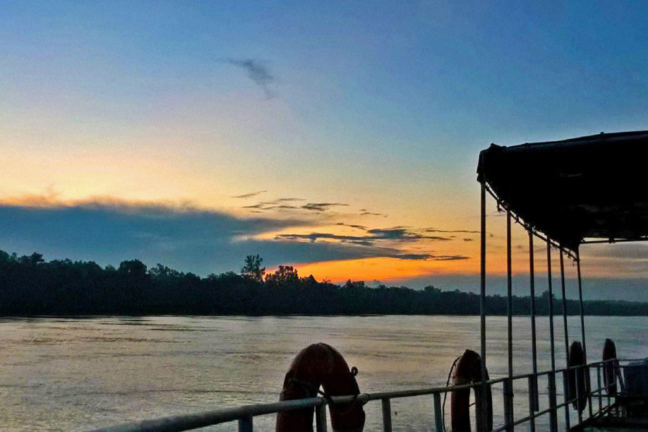 Sonnenuntergang-Sunderbans-Bootsfahrt