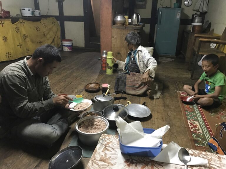 7x Bhutan - kazhi - homestay - farmhouse - local family - locals - children - dinner - staff