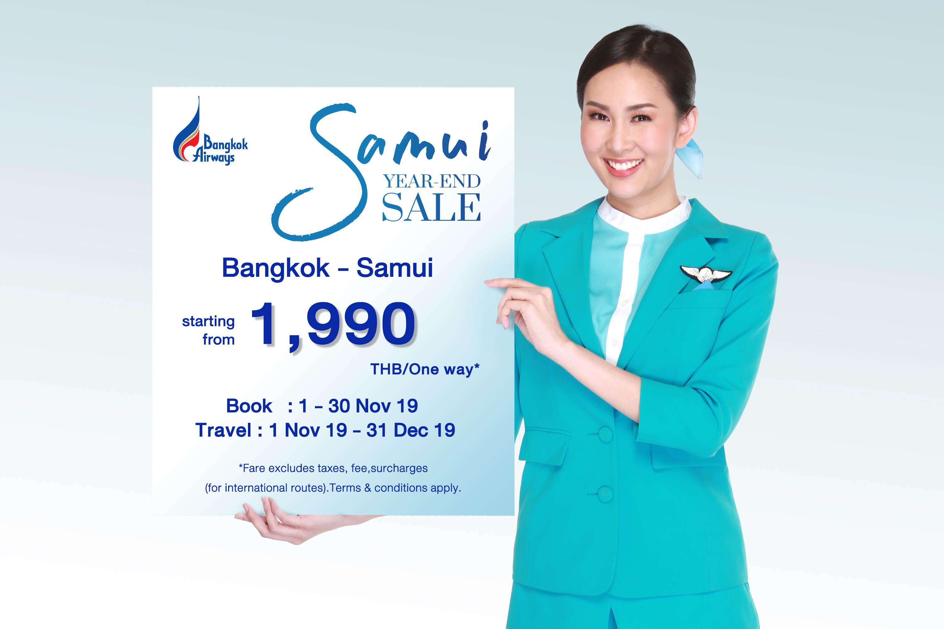 Bangkok Airways launches Samui Year End Sale Promotion