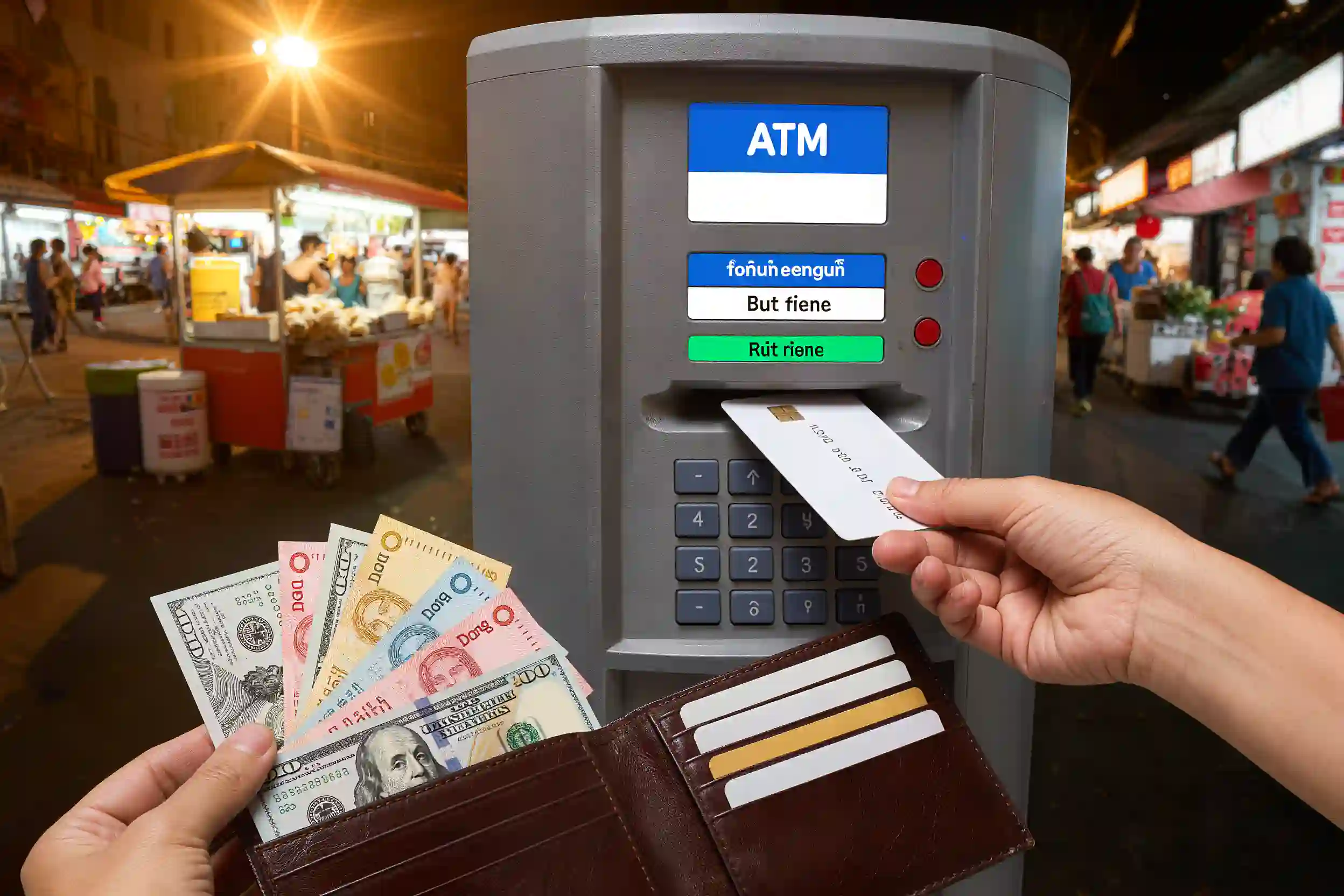 Geldautomat und Geldwechsel in Südostasien