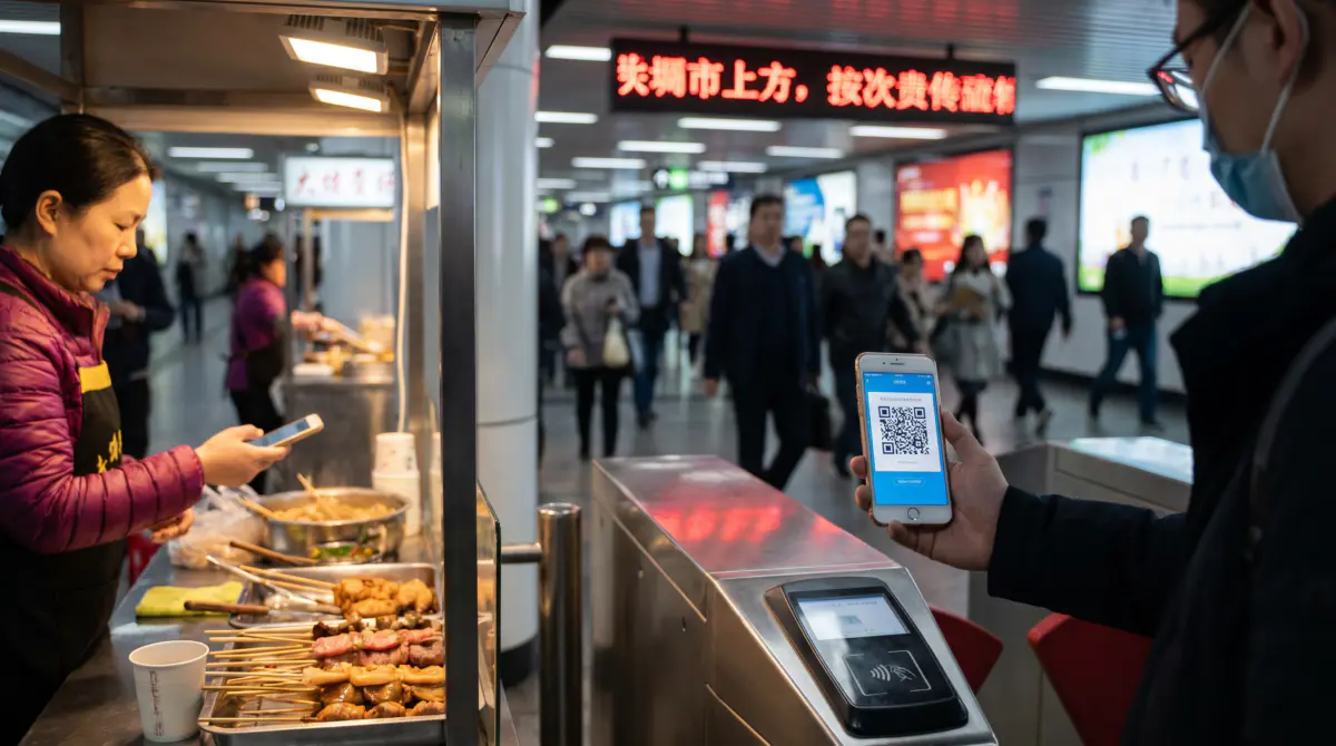 Smartphone als digitaler Geldbeutel mit Alipay und WeChat Pay in China