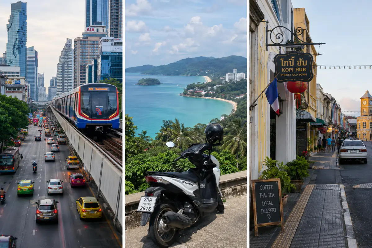 Traumstrand in Thailand mit türkisfarbenem Wasser und Palmen
